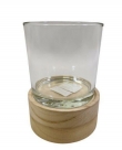 Wooden base w/glass