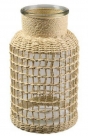 Vase glass w/rope