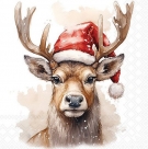Deer with santa hat