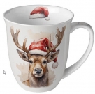 Deer with santa hat
