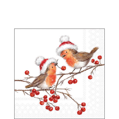 Xmas robins white